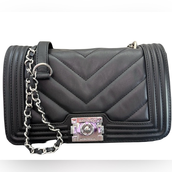 Badgley Mischka Black Quilted Crossbody Bag - Picture 1 of 1